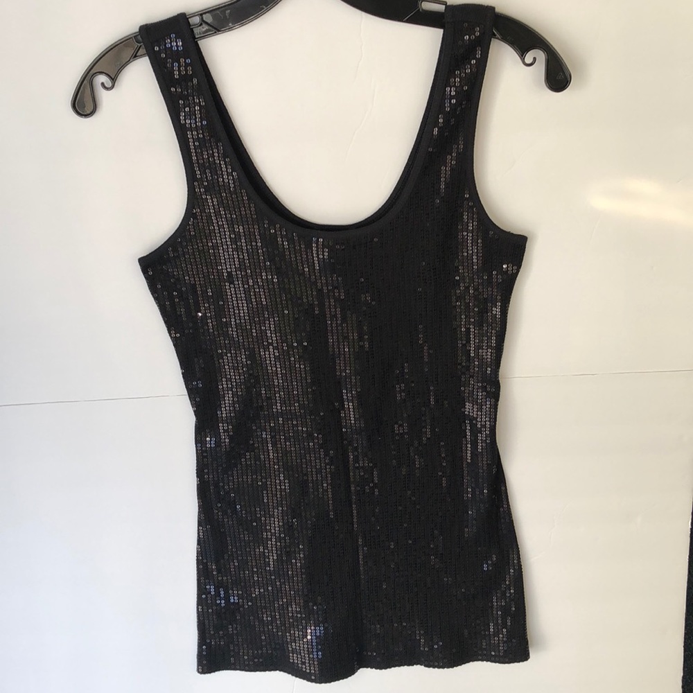 Express Black Sequin Tank Top